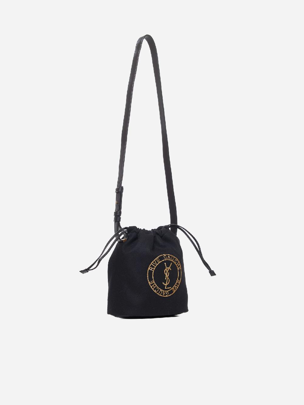 SAINT LAURENT Borsa a secchiello Stamp in lana Saldi