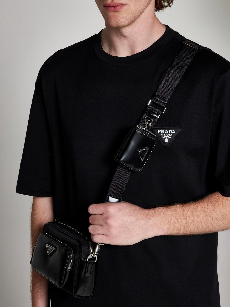 PRADA Borsa a tracolla in Re-Nylon e pelle Vendite Flash