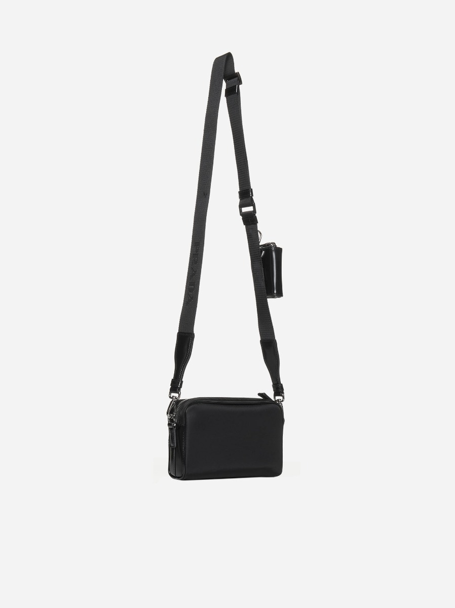PRADA Borsa a tracolla in Re-Nylon e pelle Vendite Flash