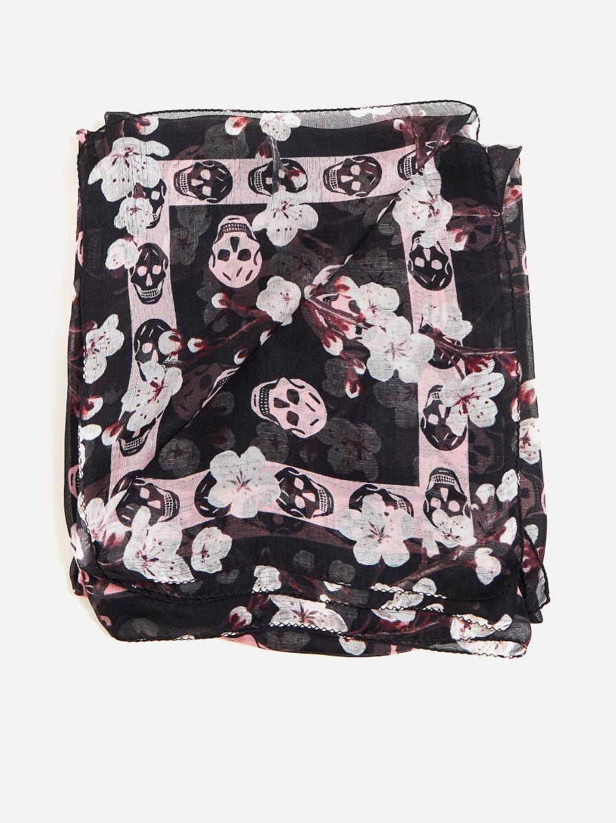 ALEXANDER MCQUEEN Foulard Skull & Blossom in seta Nuova