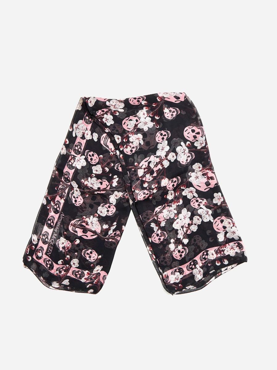 ALEXANDER MCQUEEN Foulard Skull & Blossom in seta Nuova