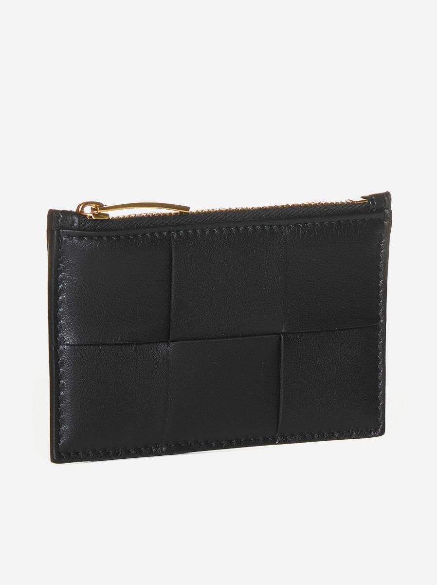 BOTTEGA VENETA Portacarte con zip in pelle Intreccio Spedizione Gratuita