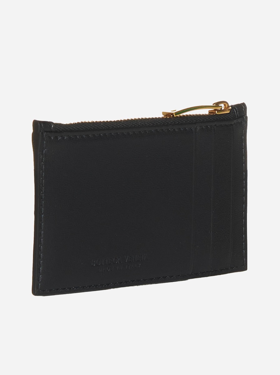 BOTTEGA VENETA Portacarte con zip in pelle Intreccio Spedizione Gratuita
