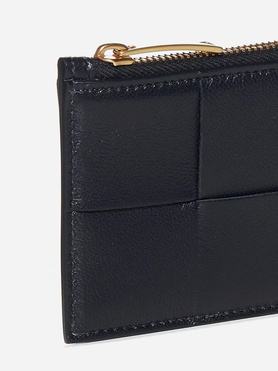 BOTTEGA VENETA Portacarte con zip in pelle Intreccio Spedizione Gratuita