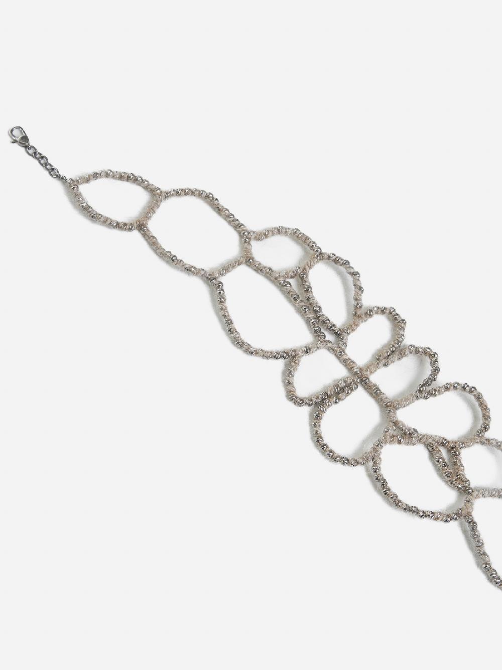 BRUNELLO CUCINELLI Choker Ramage in argento e mohair Saldi