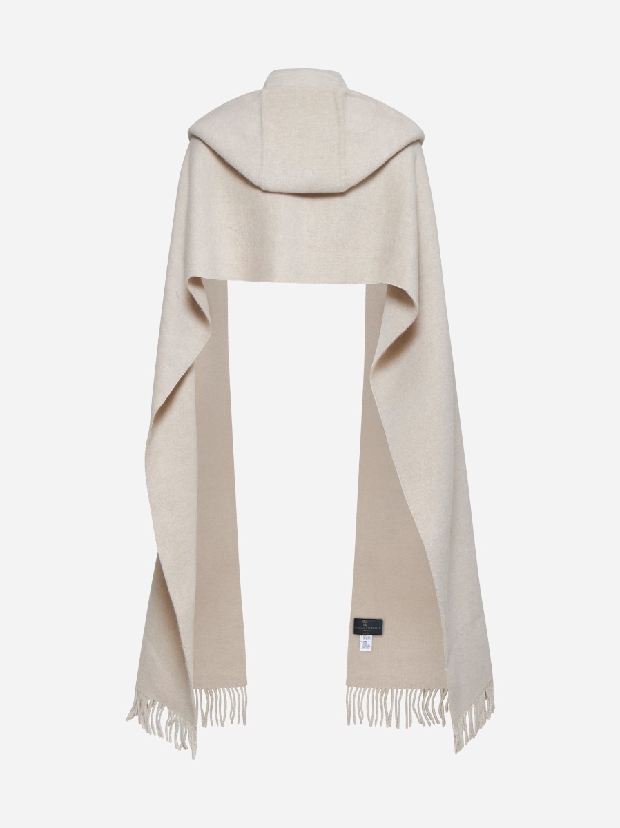 BRUNELLO CUCINELLI Sciarpa con cappuccio in lana e cashmere Negozio