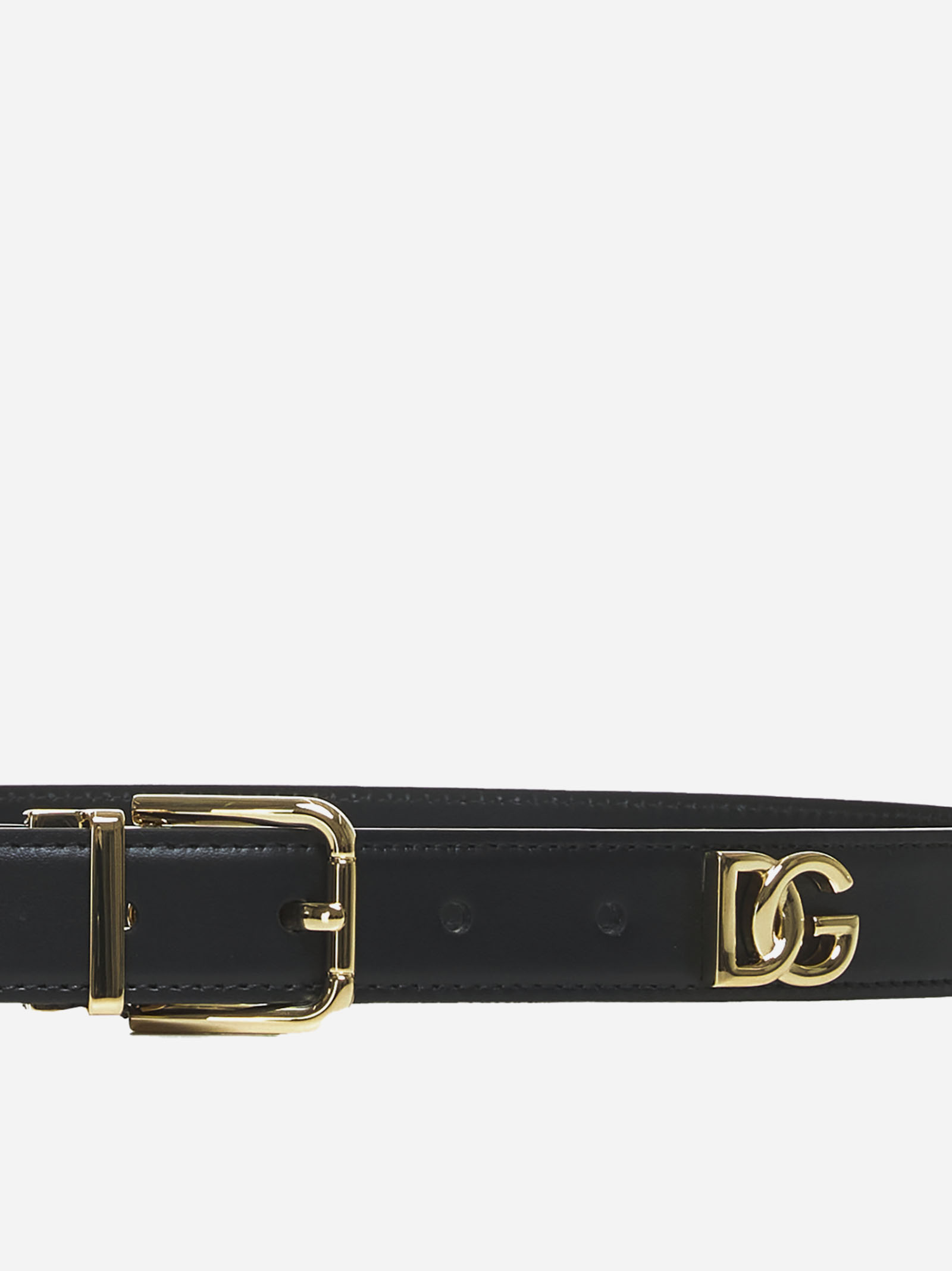 DOLCE & GABBANA Cintura in pelle con placca DG Soddisfazione Garantita