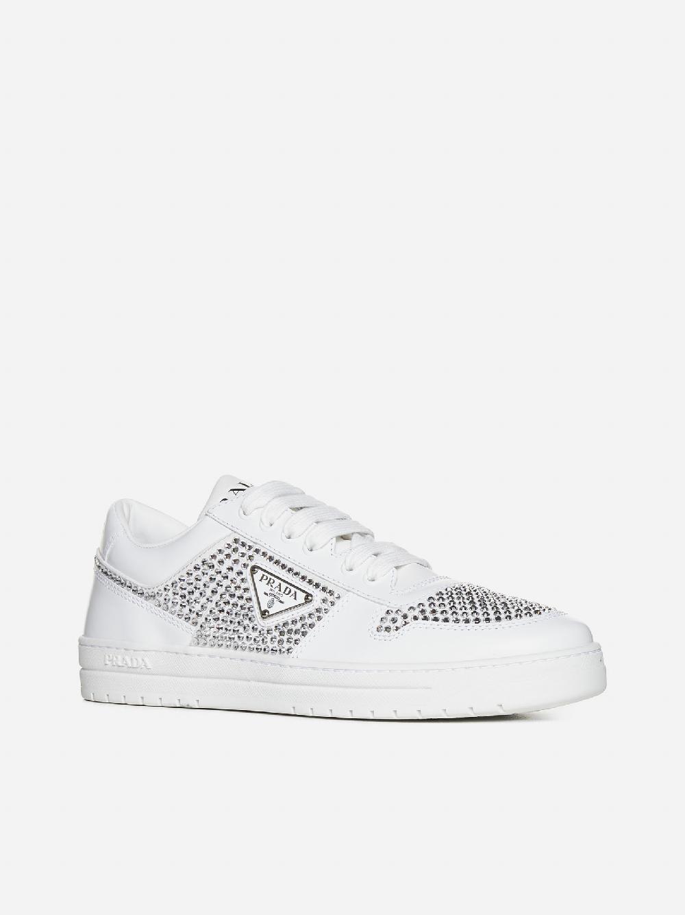 PRADA Sneakers Downtown in pelle con strass Promozione Limitata