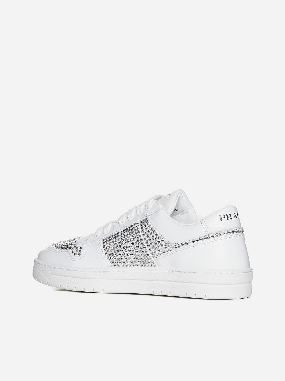 PRADA Sneakers Downtown in pelle con strass Promozione Limitata