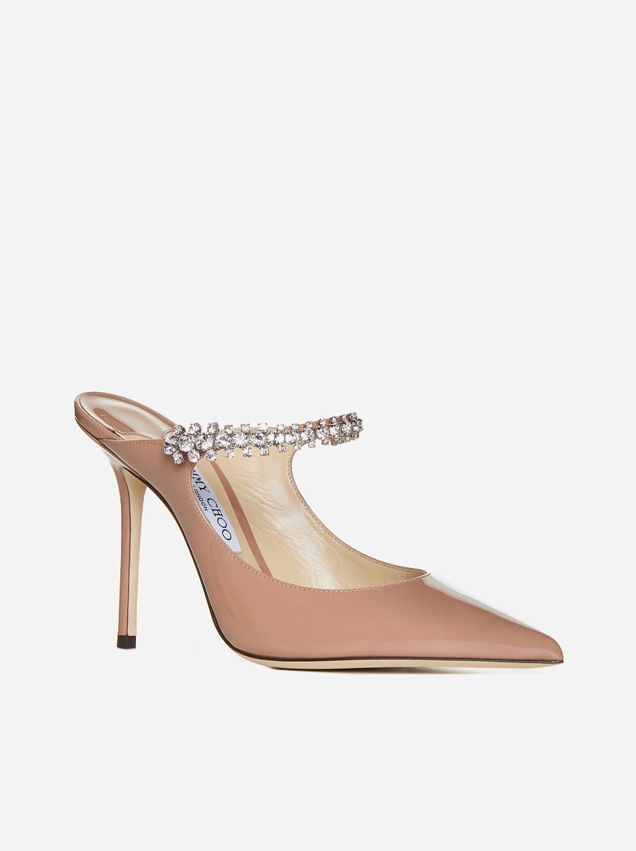 JIMMY CHOO Mules Bing in vernice con cristalli Fino Al -60%