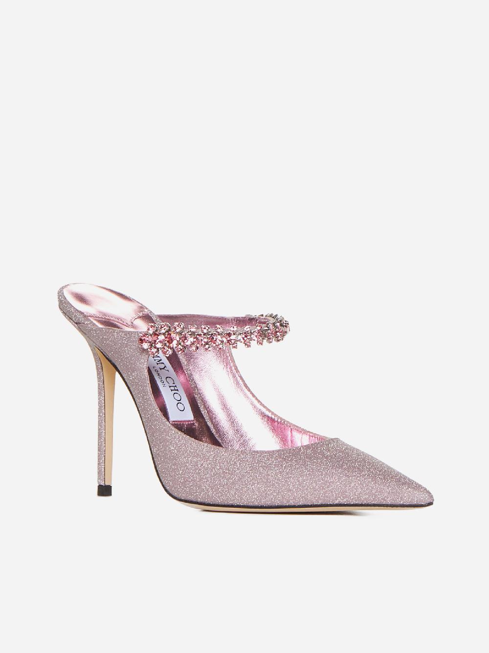 JIMMY CHOO Mules Bing in tessuto con cristalli Vendita Economica