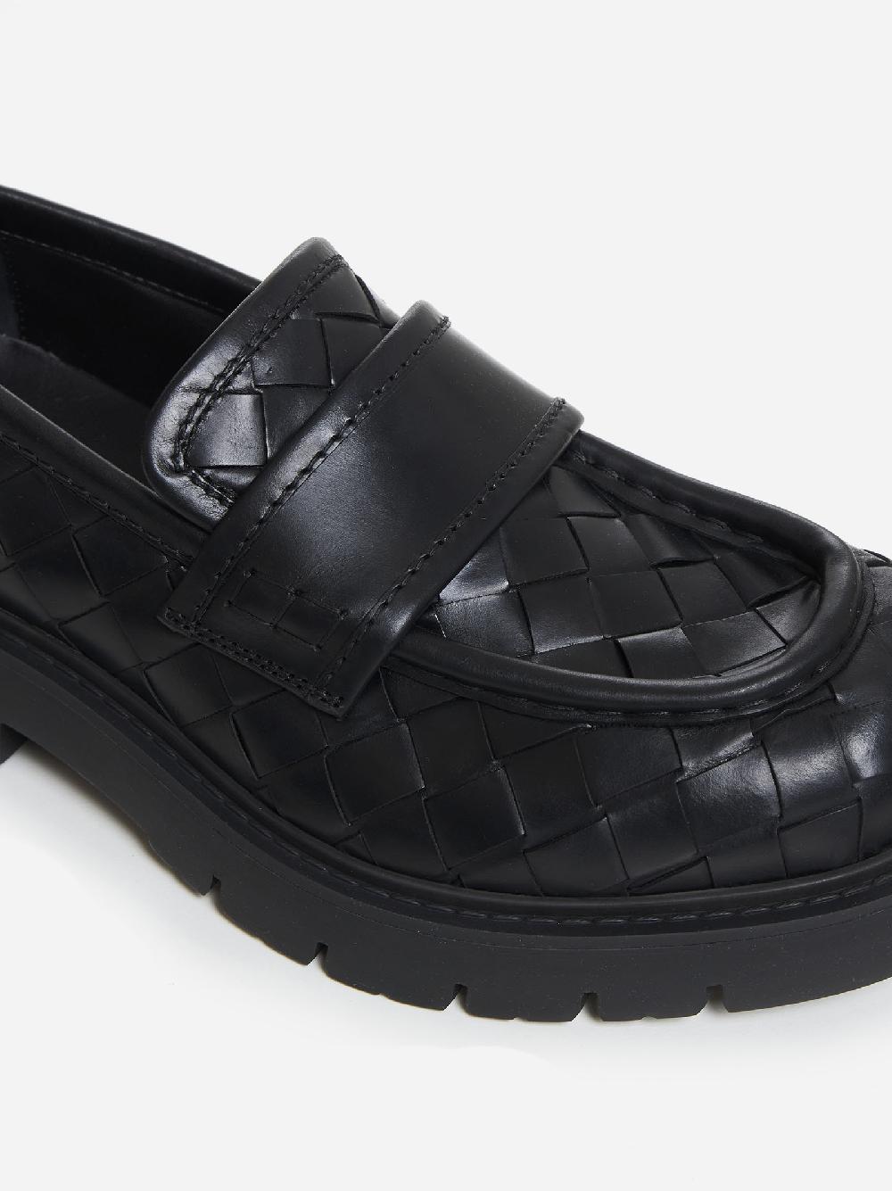 BOTTEGA VENETA Mocassini Haddock in pelle Intrecciato In Vendita