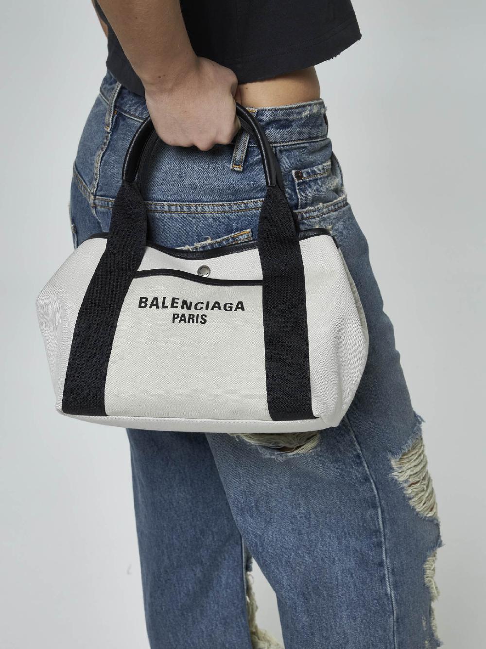 BALENCIAGA Borsa tote Biarritz piccola in tela Saldi