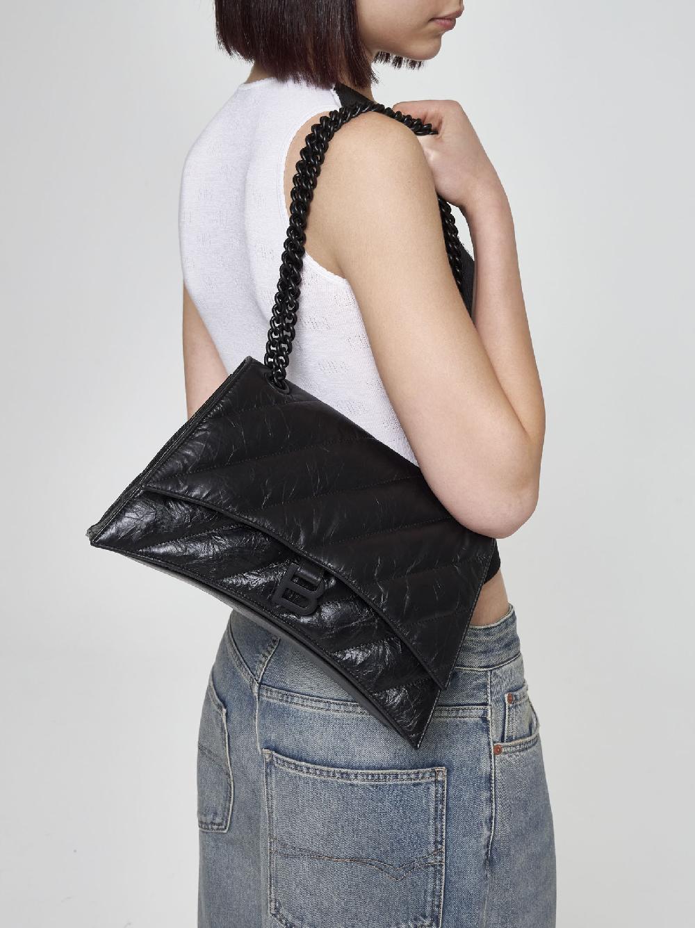 BALENCIAGA Borsa Crush Chain media in pelle Vendita Calda