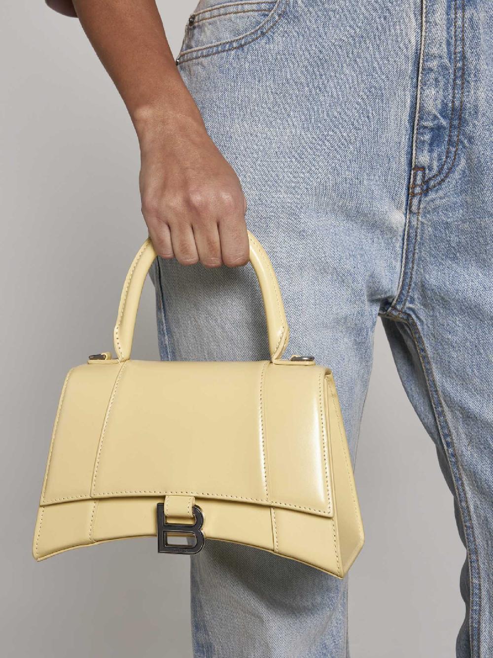 BALENCIAGA Borsa Hourglass Small in pelle In Saldo