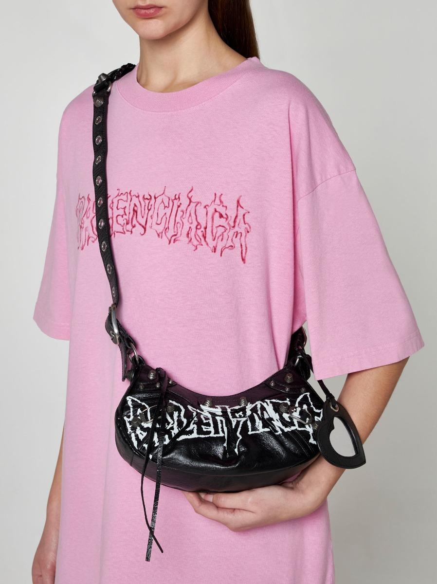 BALENCIAGA Borsa Le Cagole XS in pelle con logo Vendita