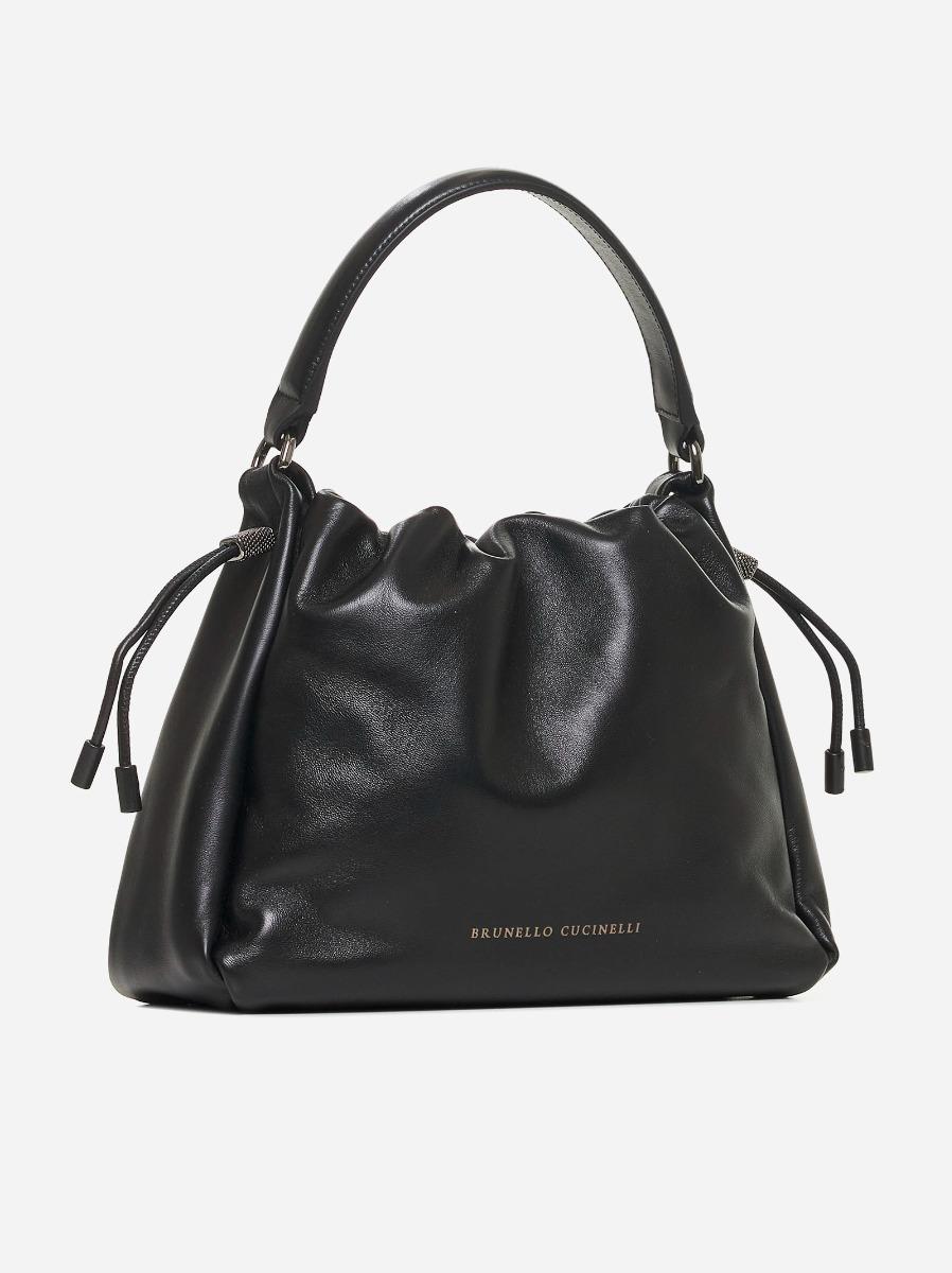 BRUNELLO CUCINELLI Borsa a mano Bucket Mellow piccola nera Soddisfazione Garantita