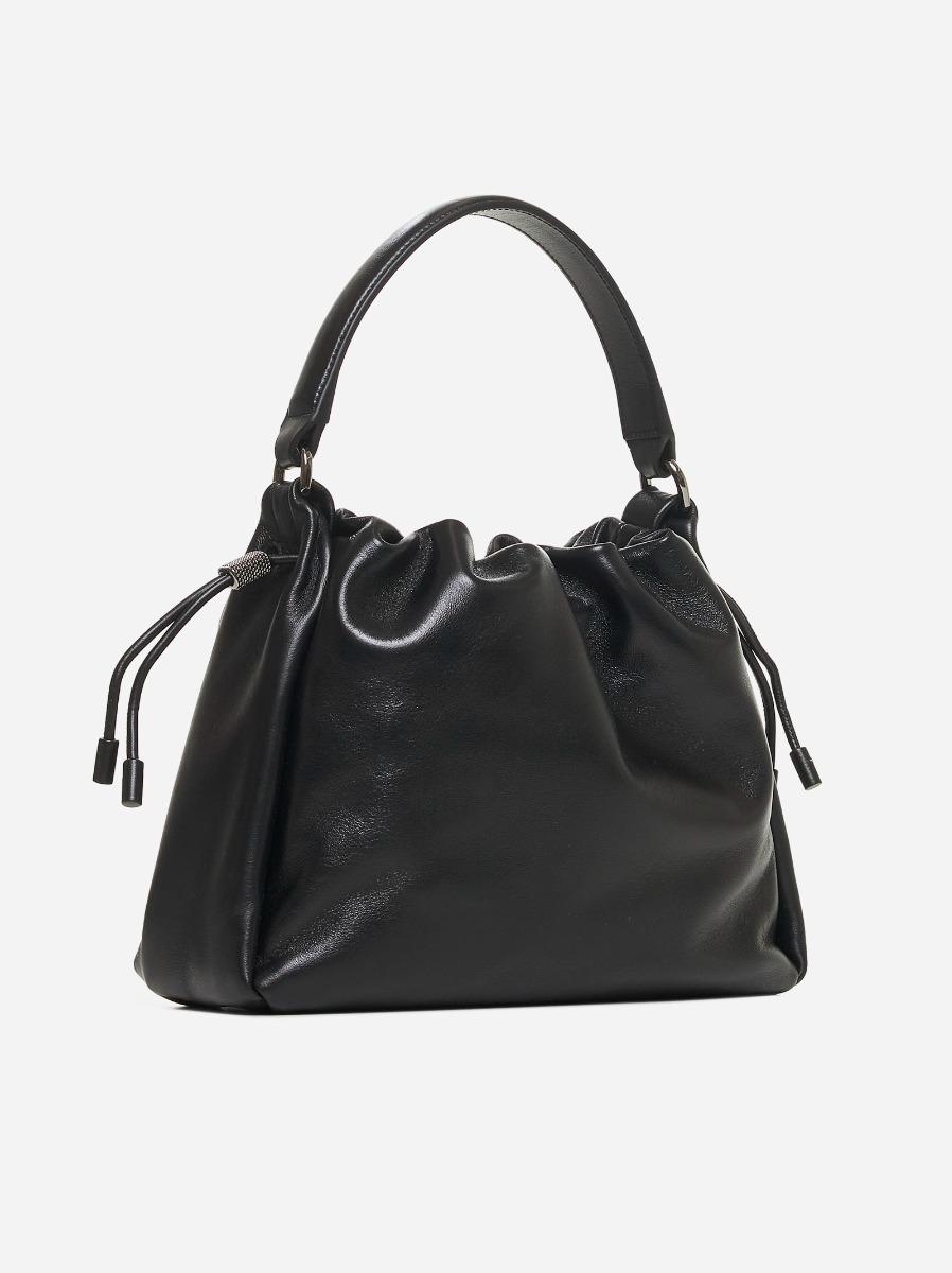 BRUNELLO CUCINELLI Borsa a mano Bucket Mellow piccola nera Soddisfazione Garantita