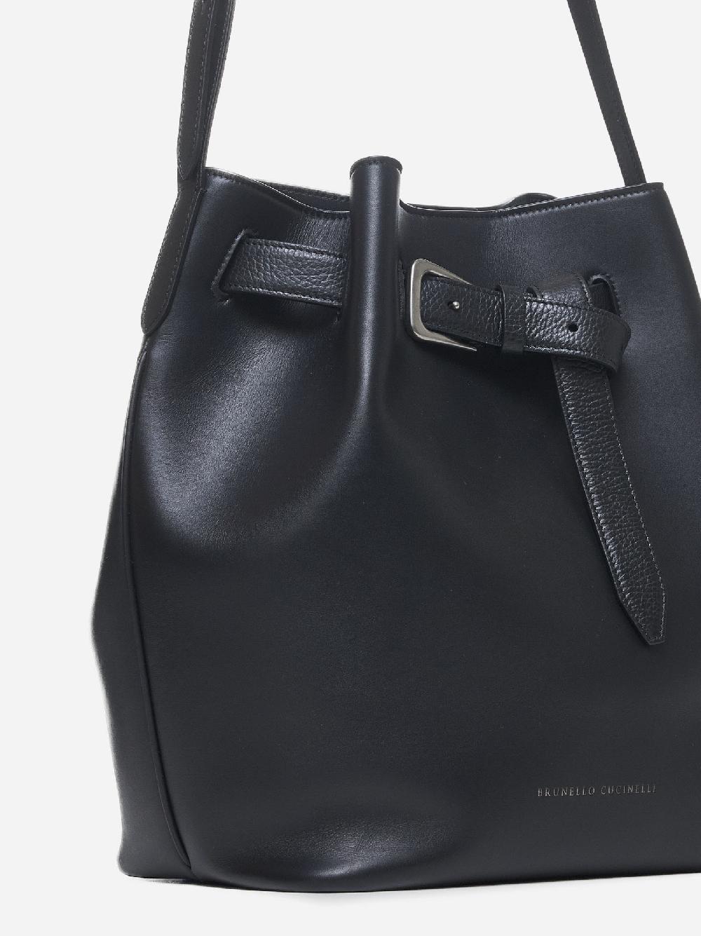 BRUNELLO CUCINELLI Borsa a secchiello in pelle Presa