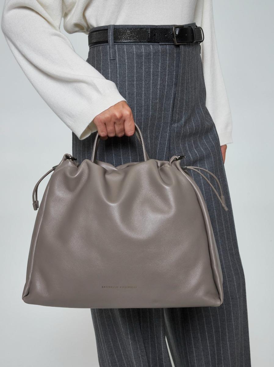 BRUNELLO CUCINELLI Borsa a secchiello grande in pelle Outlet