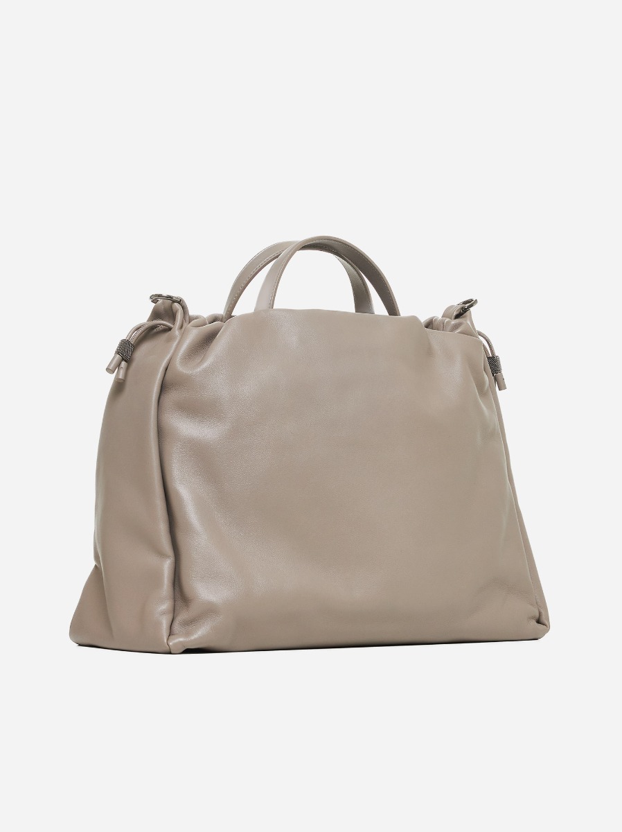 BRUNELLO CUCINELLI Borsa a secchiello grande in pelle Outlet