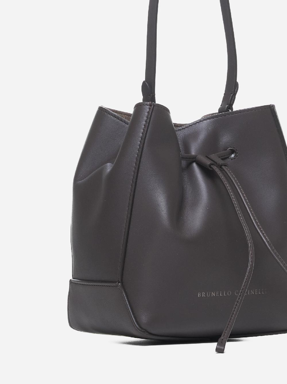 BRUNELLO CUCINELLI Borsa a secchiello piccola in pelle Offerte