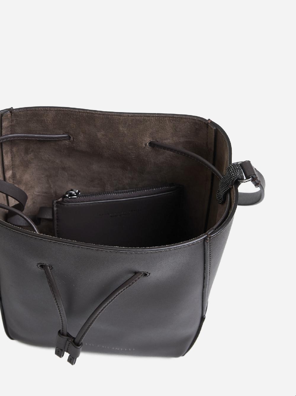 BRUNELLO CUCINELLI Borsa a secchiello piccola in pelle Offerte