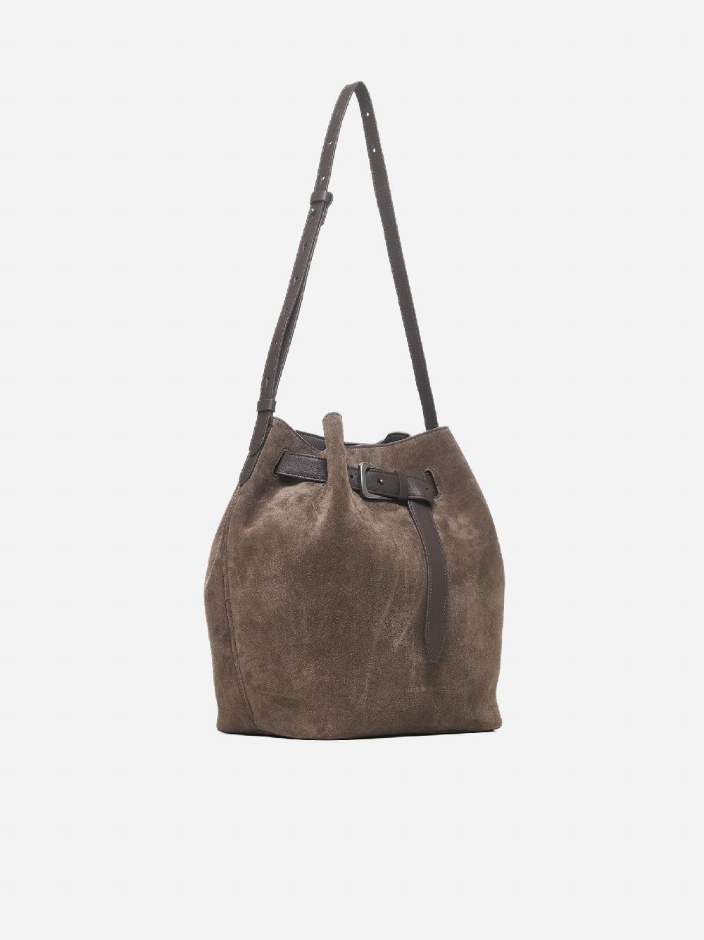 BRUNELLO CUCINELLI Borsa a secchiello in suede Vendita Calda