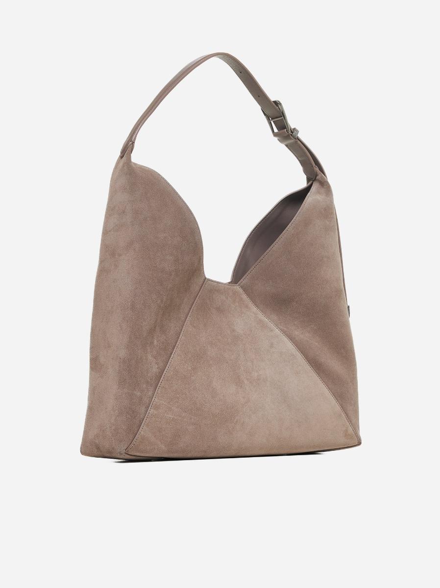 BRUNELLO CUCINELLI Borsa hobo in suede Saldi Di Fabbrica