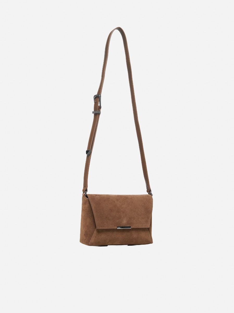 BRUNELLO CUCINELLI Borsa a tracolla in suede Fino al 65% di sconto
