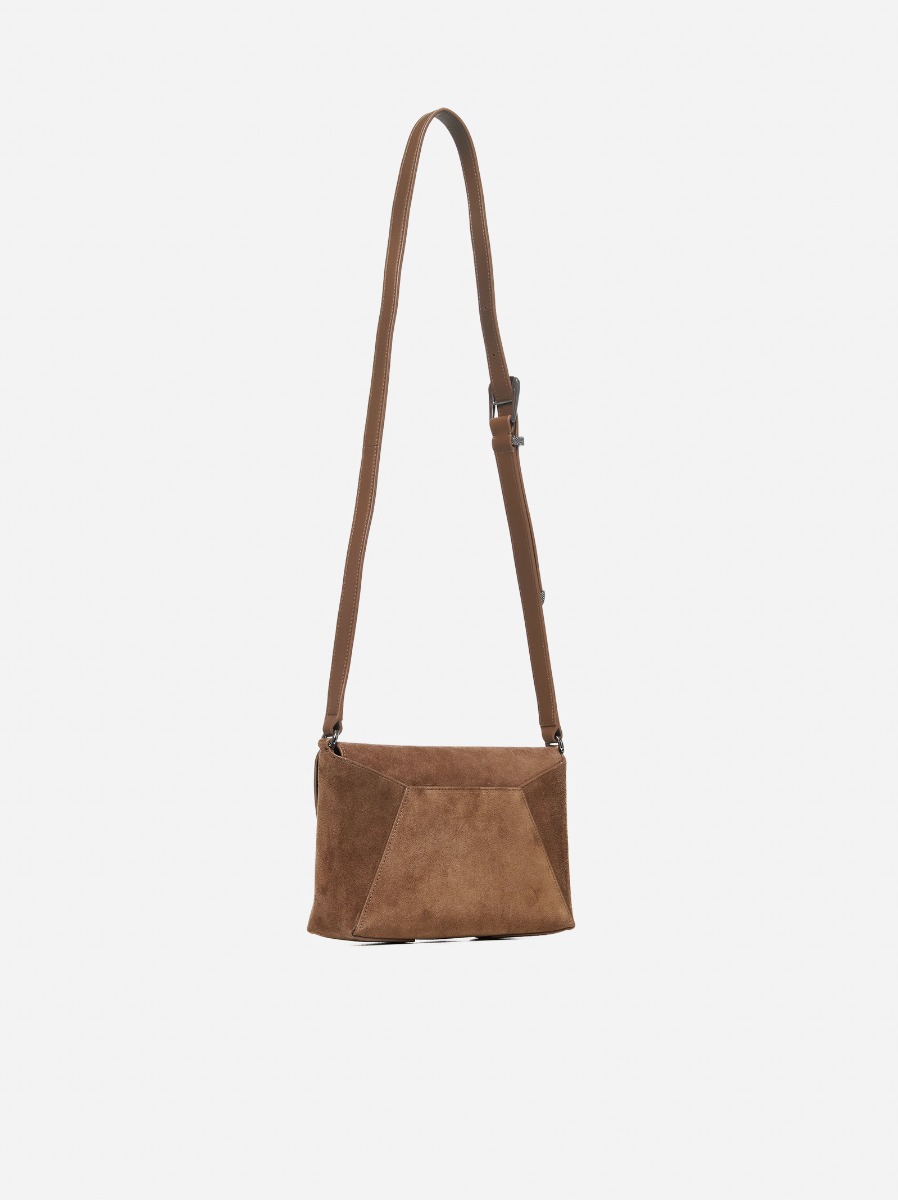 BRUNELLO CUCINELLI Borsa a tracolla in suede Fino al 65% di sconto