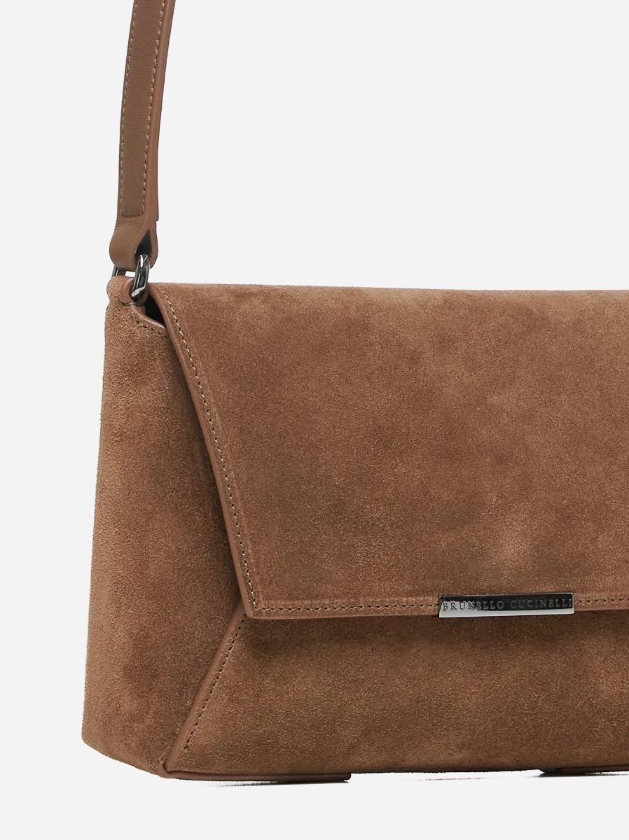 BRUNELLO CUCINELLI Borsa a tracolla in suede Fino al 65% di sconto