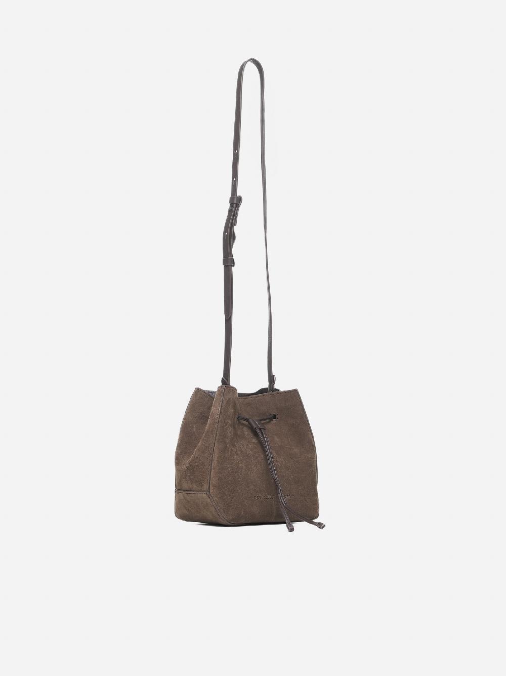 BRUNELLO CUCINELLI Borsa a secchiello piccola in suede Nuova