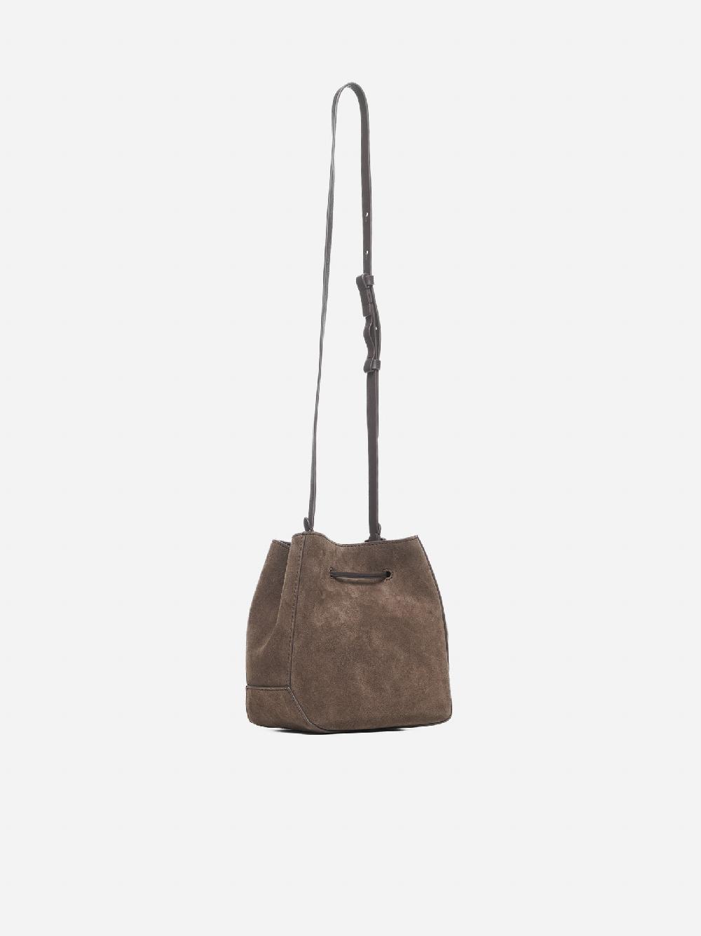 BRUNELLO CUCINELLI Borsa a secchiello piccola in suede Nuova