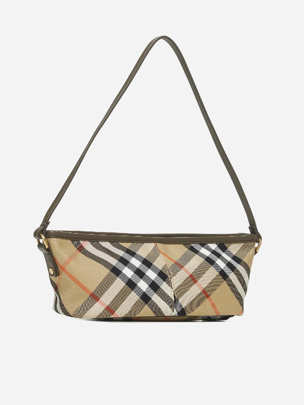 BURBERRY Borsa Baguette in tela check Moda