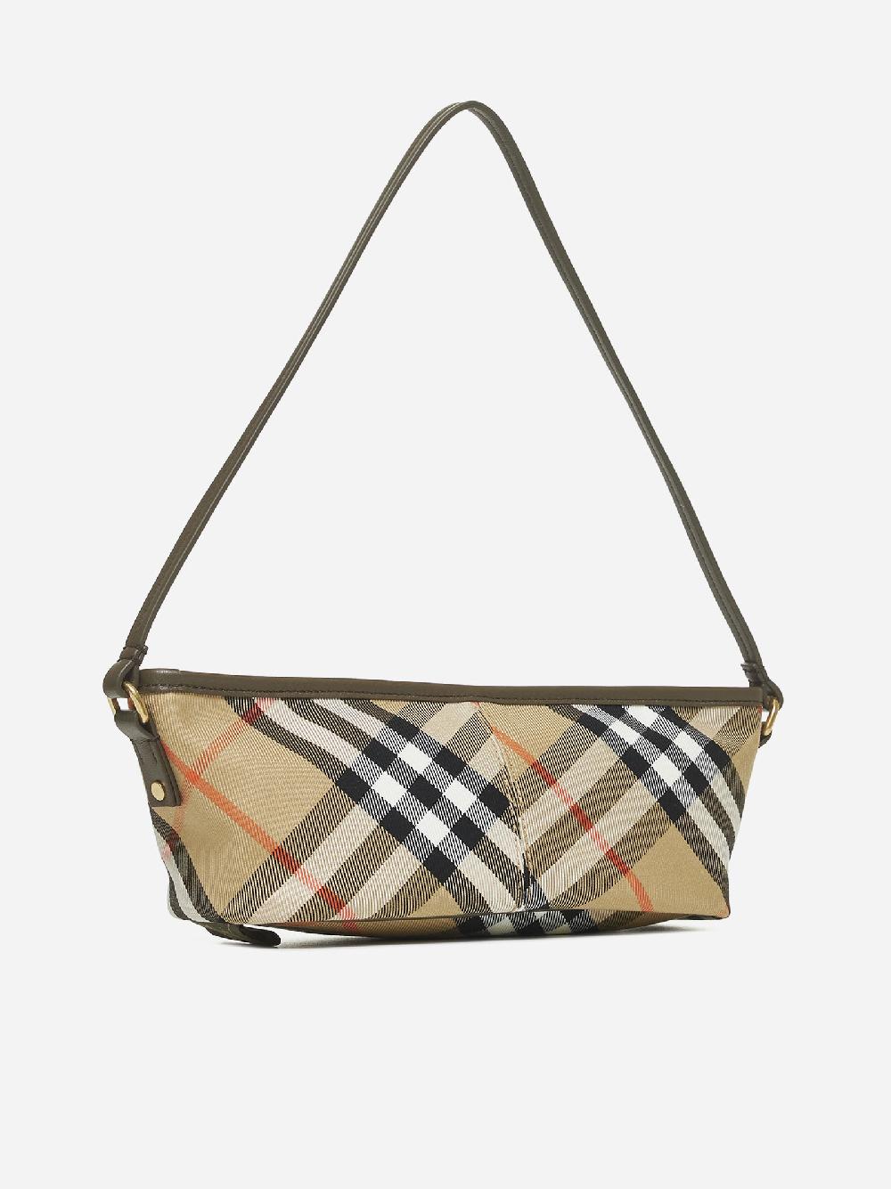 BURBERRY Borsa Baguette in tela check Moda