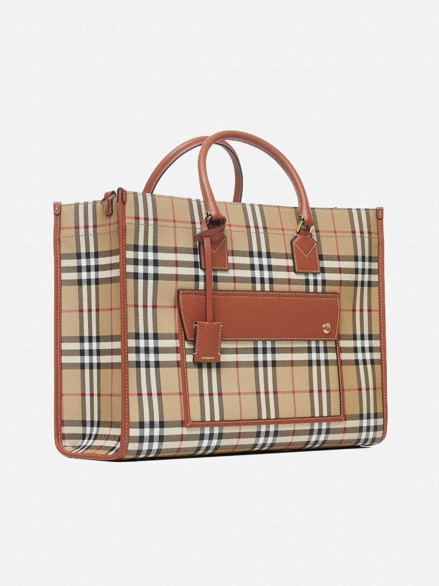 BURBERRY Tote Freya media beige Italia
