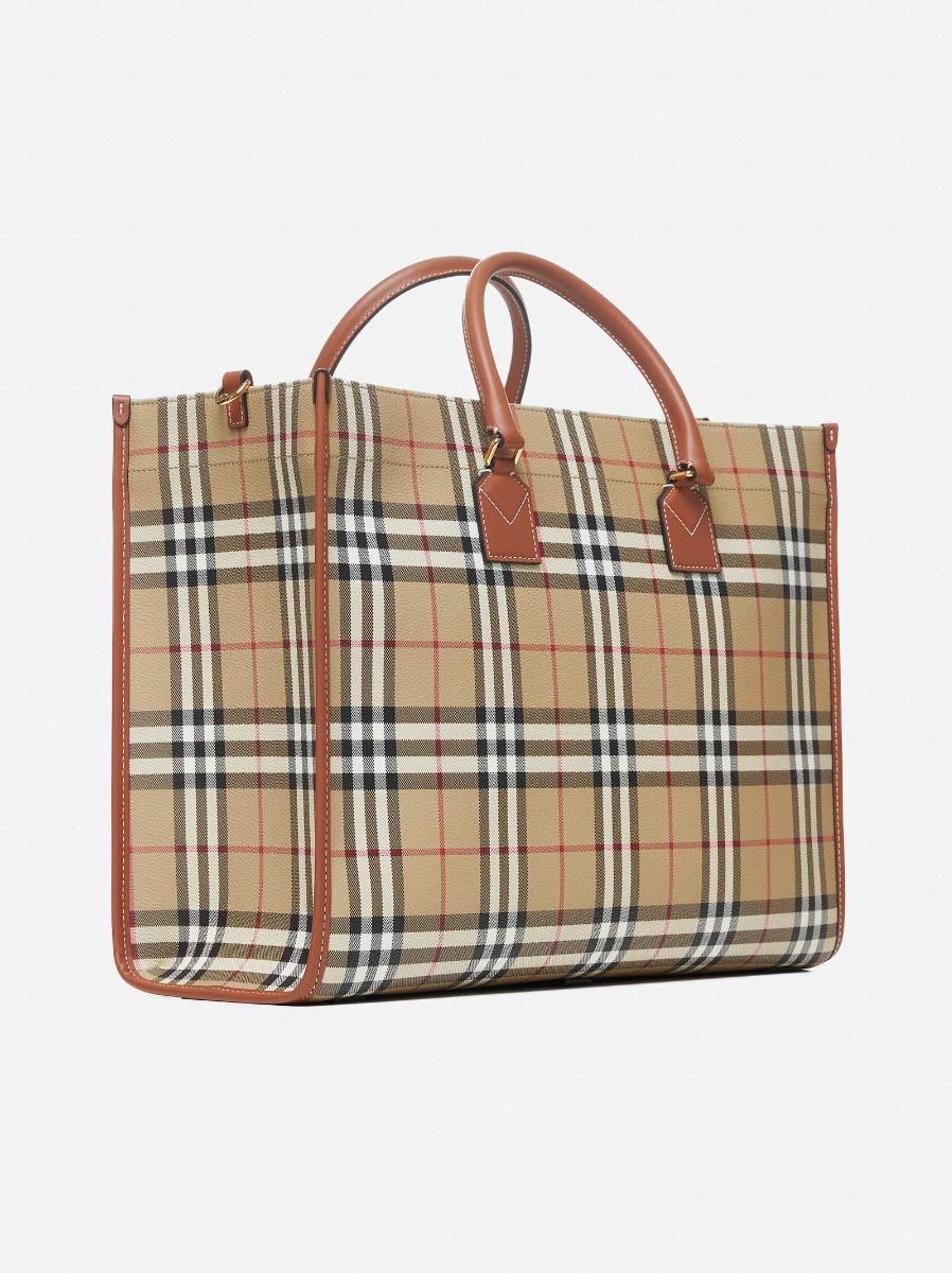 BURBERRY Tote Freya media beige Italia