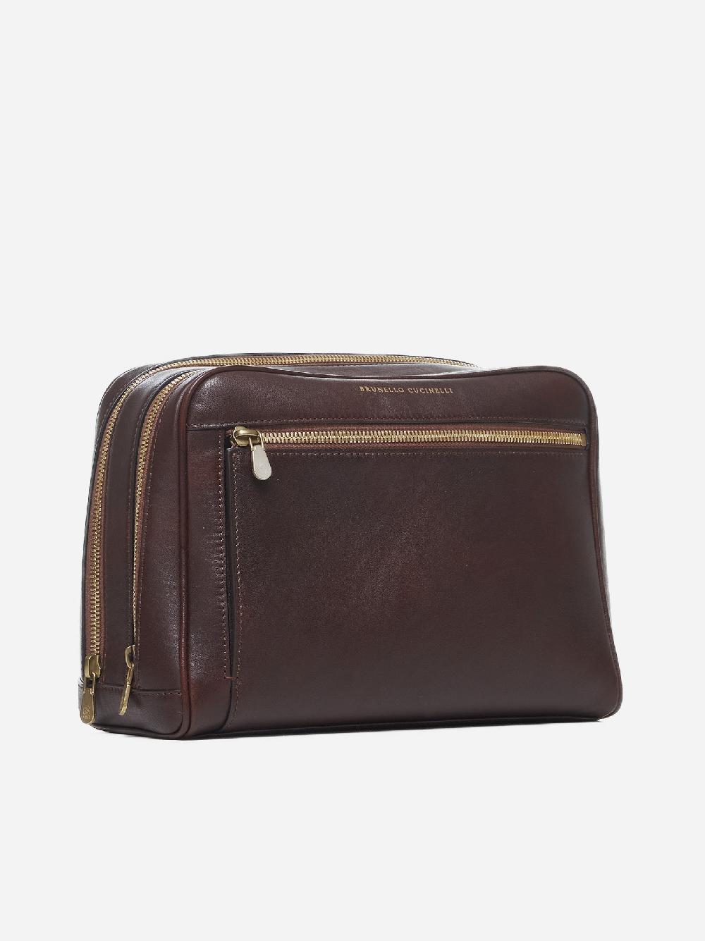 BRUNELLO CUCINELLI Beauty case in pelle Acquista Ora