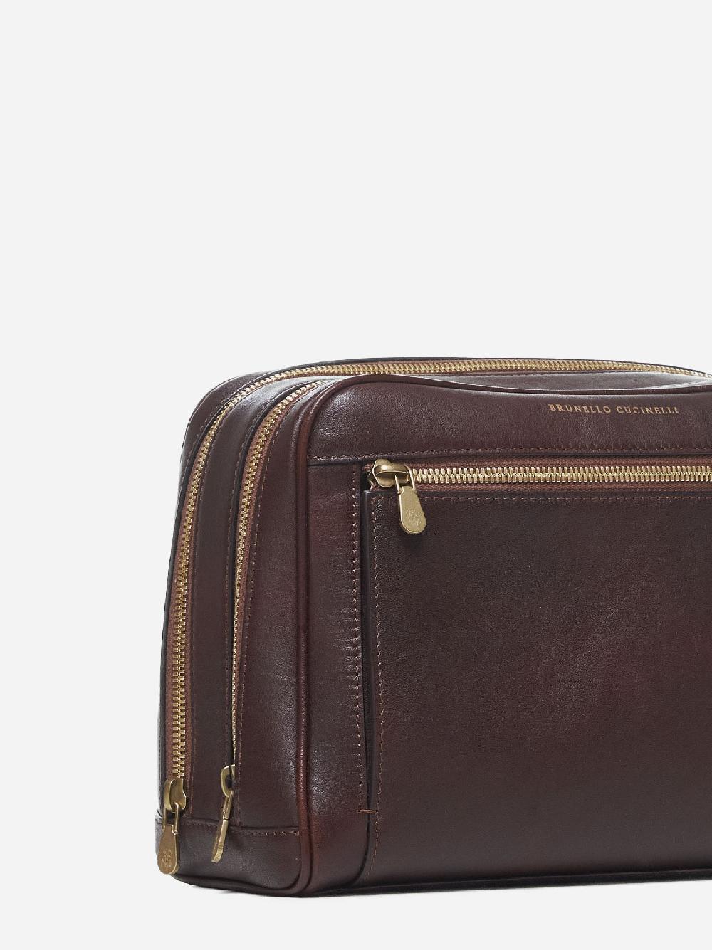 BRUNELLO CUCINELLI Beauty case in pelle Acquista Ora