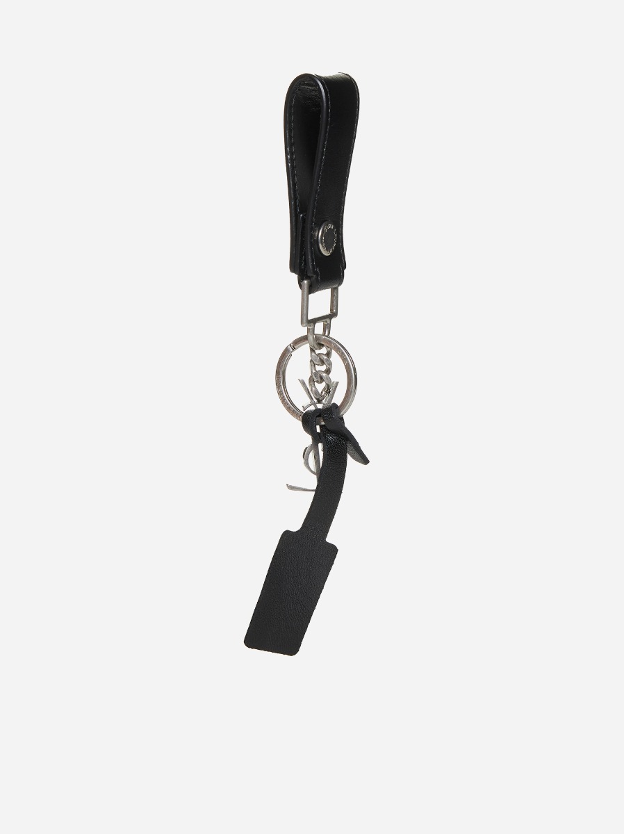 SAINT LAURENT Portachiavi in pelle con logo YSL Saldi