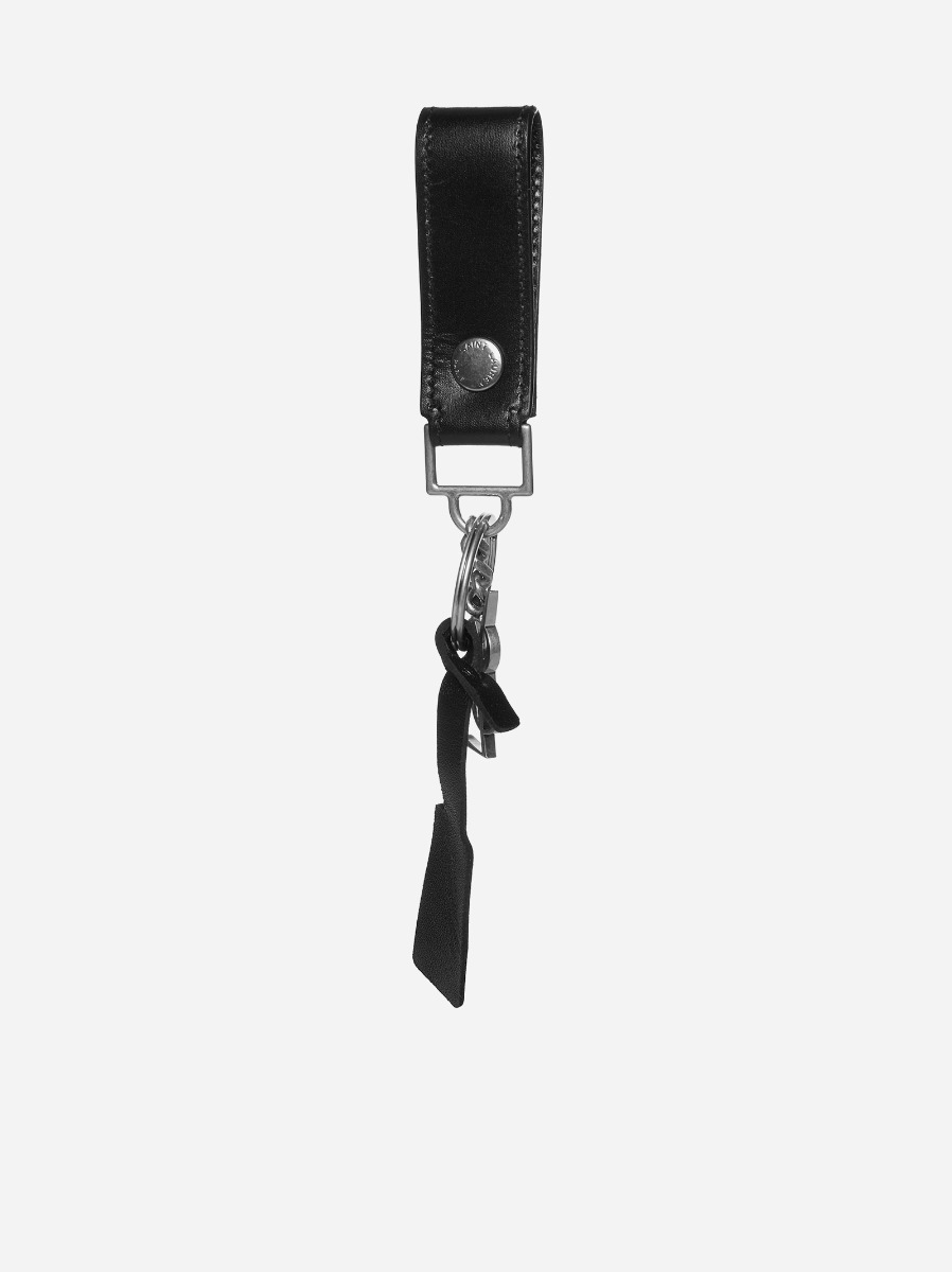 SAINT LAURENT Portachiavi in pelle con logo YSL Saldi