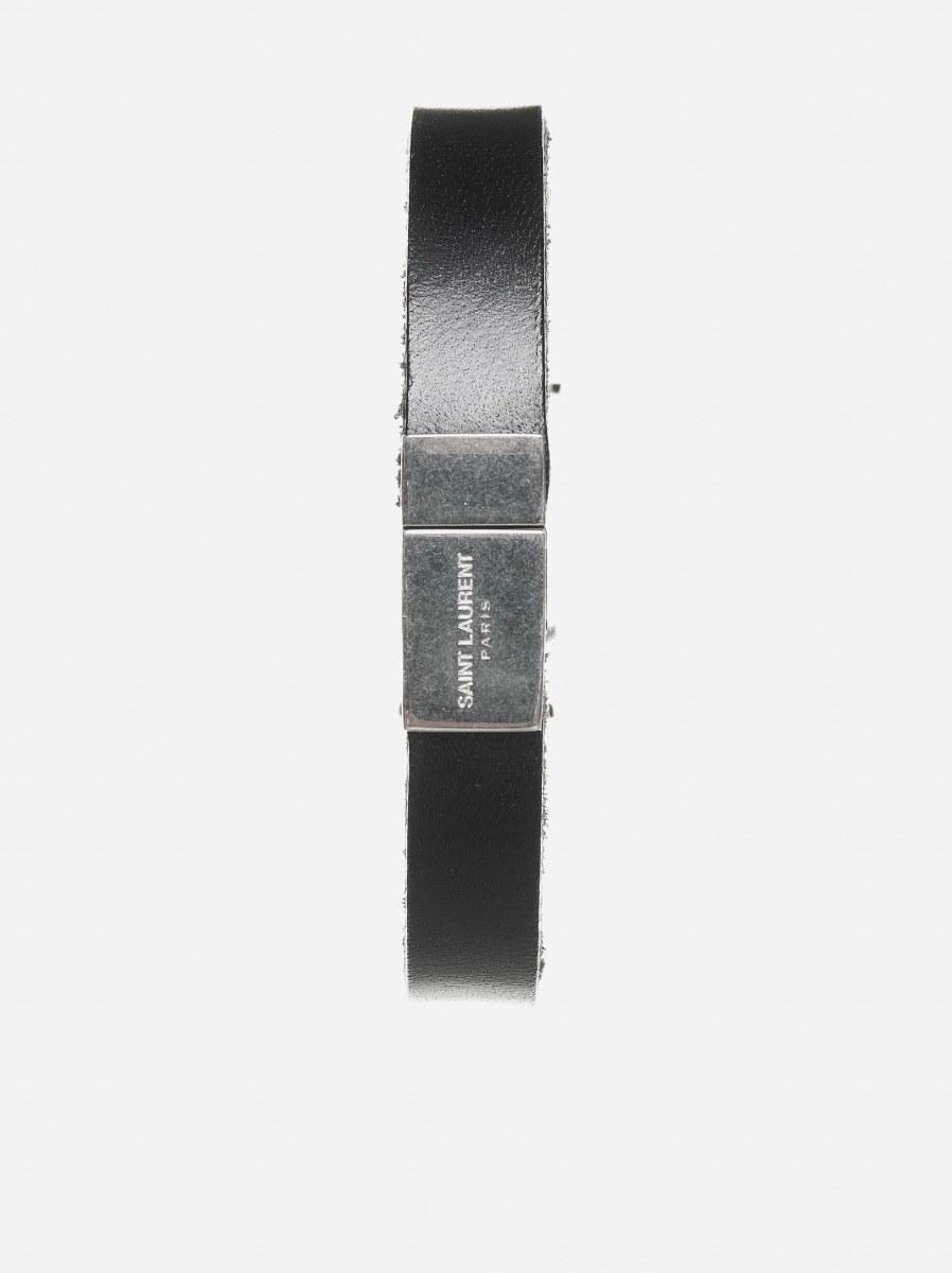 SAINT LAURENT Bracciale Opyum YSL in pelle vegan Vendita Economica