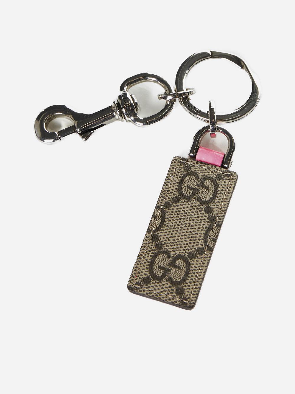 GUCCI Portachiavi in tessuto GG e pelle Negozio