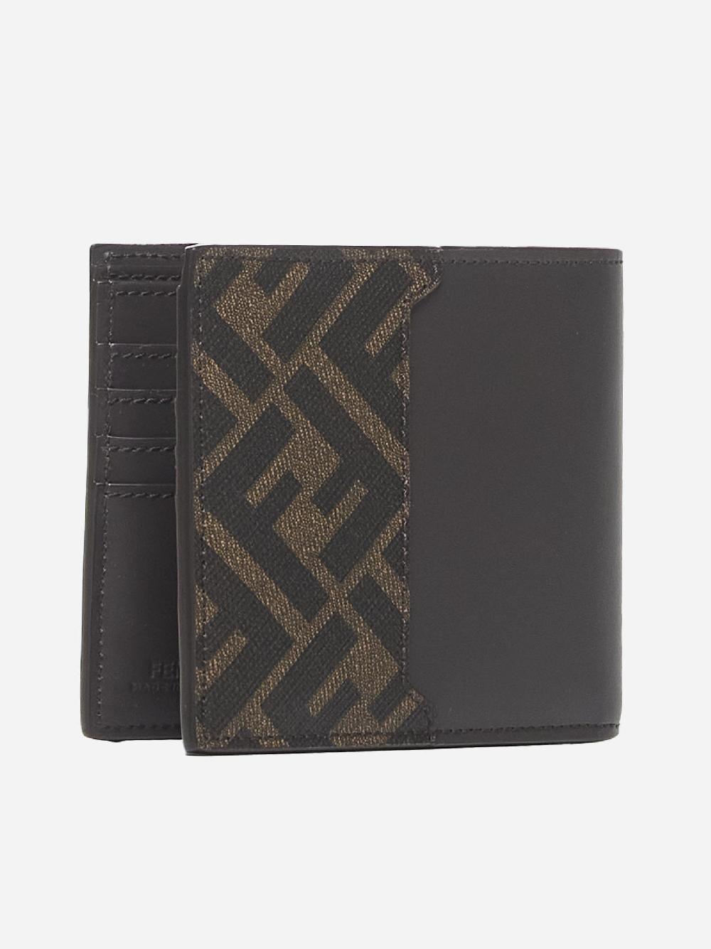 FENDI Portafoglio in pelle con placca-logo Qualità Garantita
