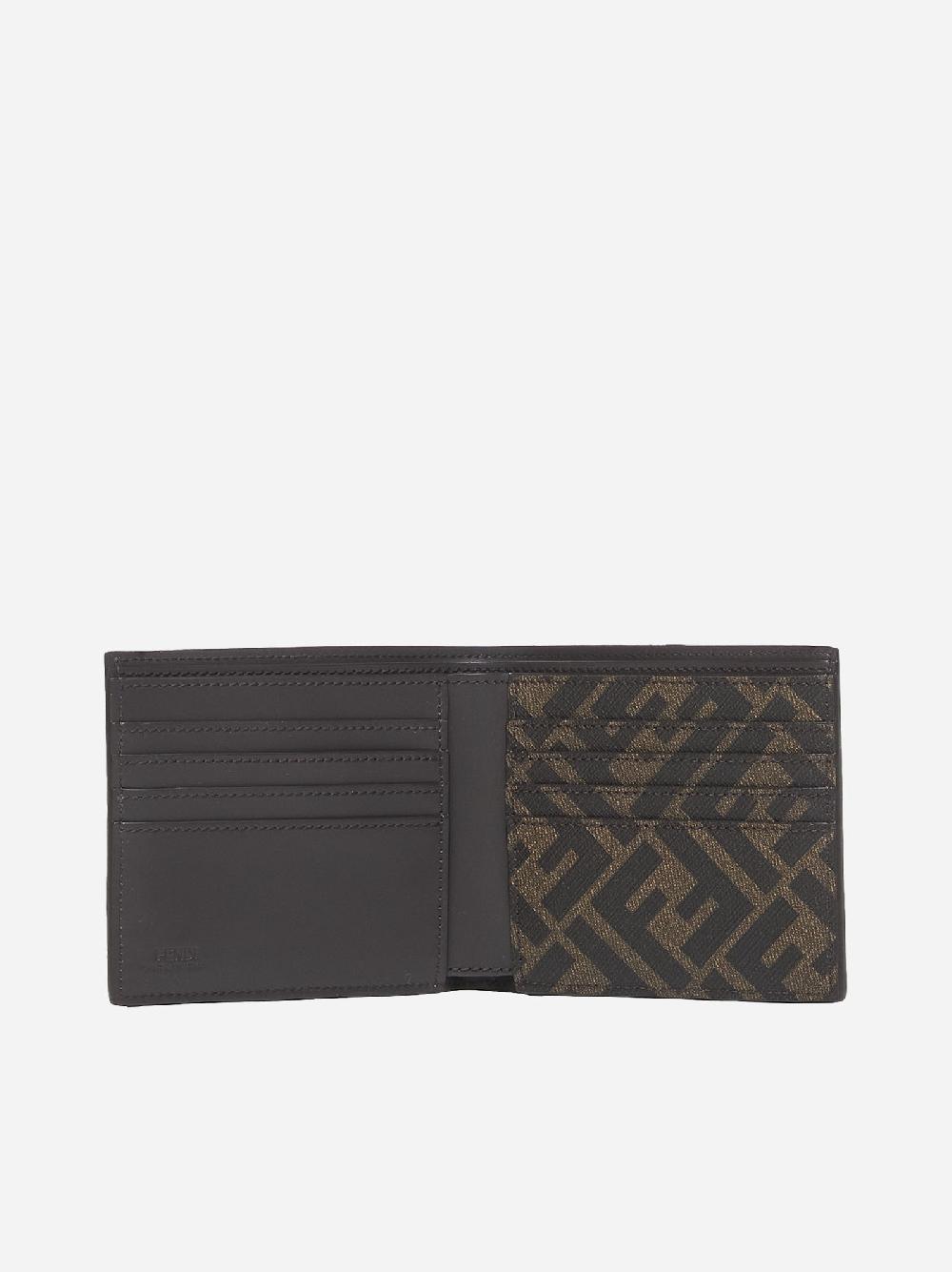 FENDI Portafoglio in pelle con placca-logo Qualità Garantita