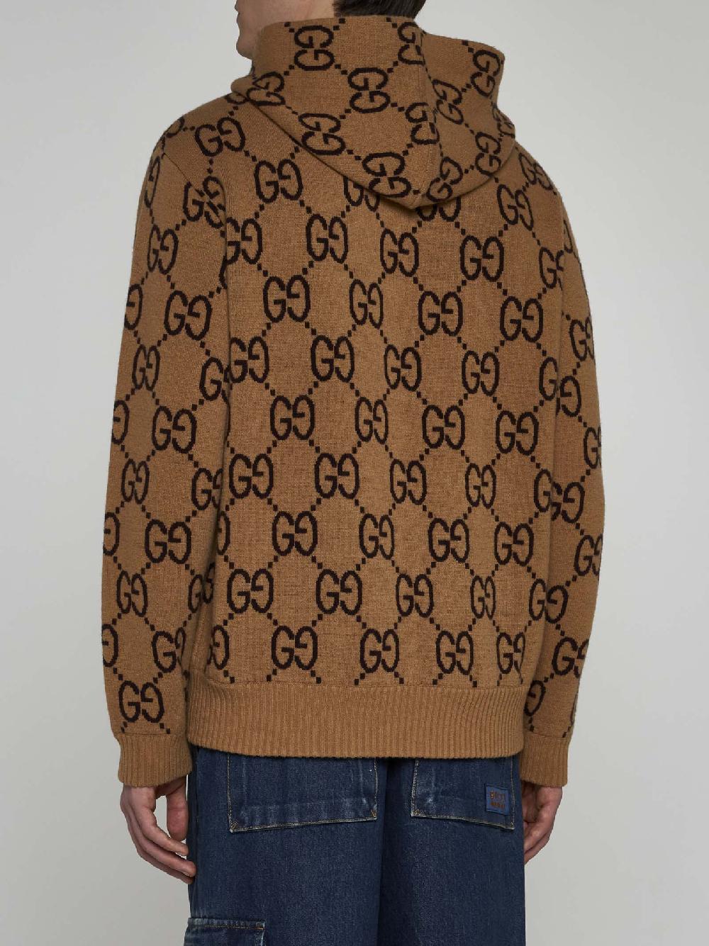 GUCCI Pull in lana GG con cappuccio Convenienza