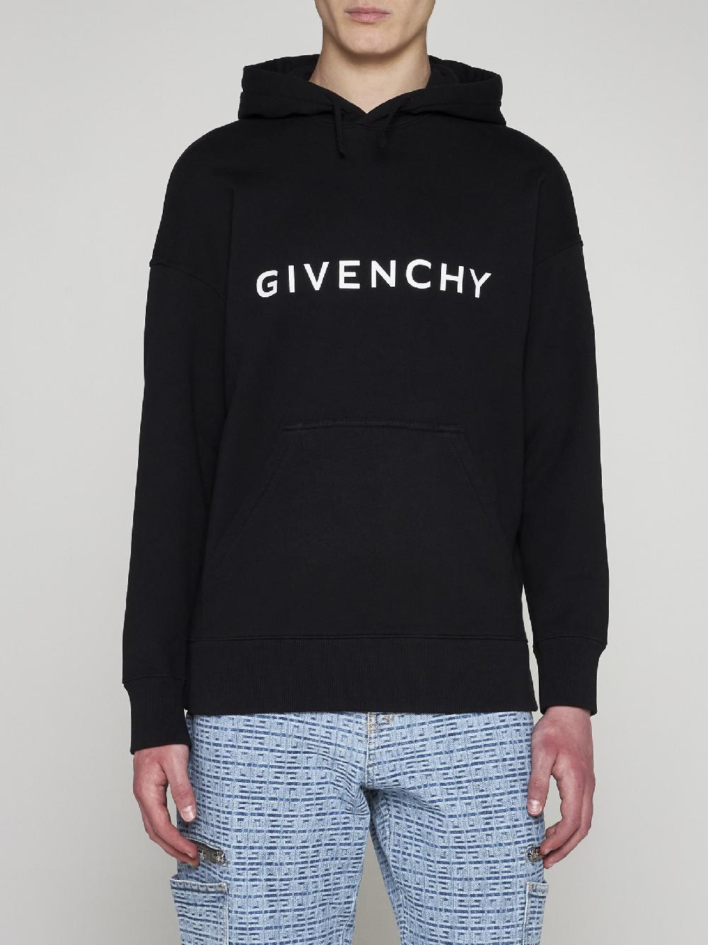 GIVENCHY Felpa in cotone con cappuccio e logo Novità