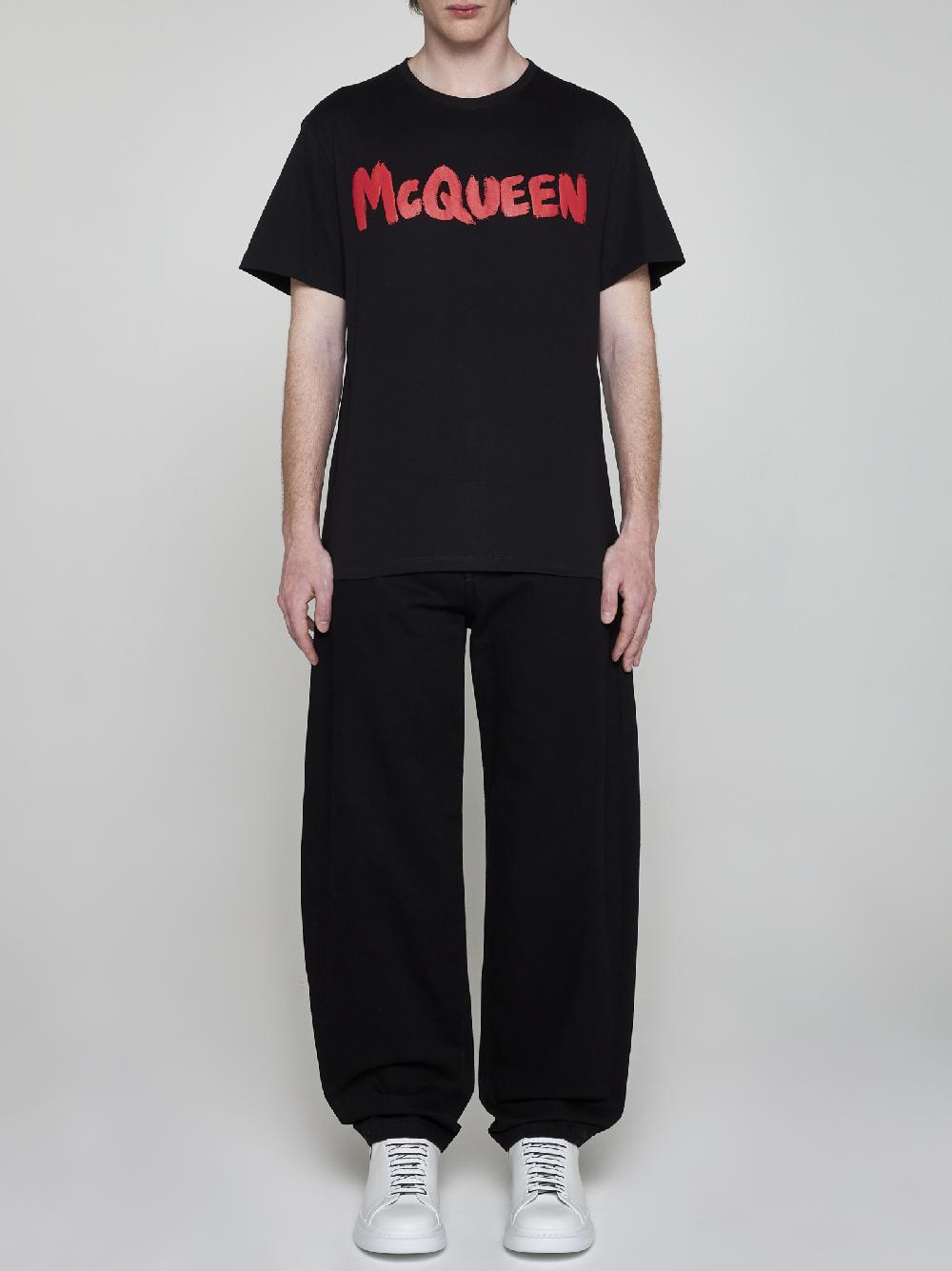 ALEXANDER MCQUEEN T-shirt in cotone con logo Presa