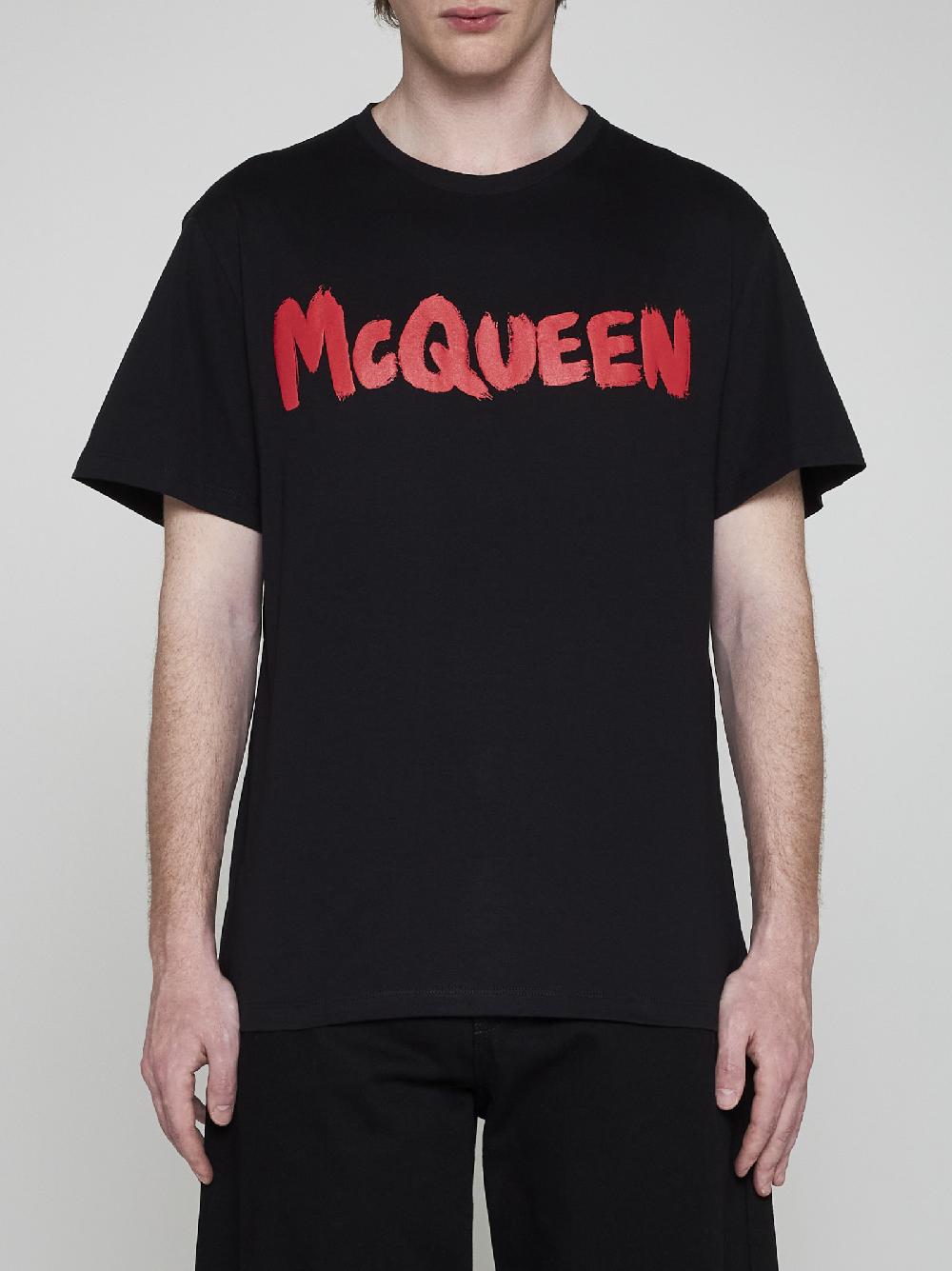 ALEXANDER MCQUEEN T-shirt in cotone con logo Presa